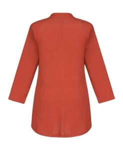 Women Alembika Tops & Tunics<Essential Linen V-Neck Top, Orange