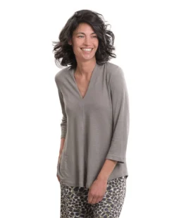 Women Alembika Tops & Tunics<Essential Linen V-Neck Top, Sage