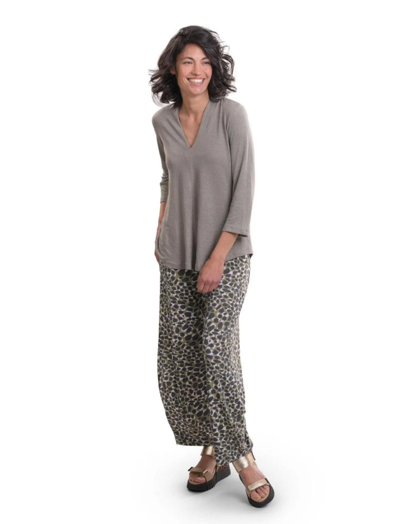 Women Alembika Tops & Tunics<Essential Linen V-Neck Top, Sage