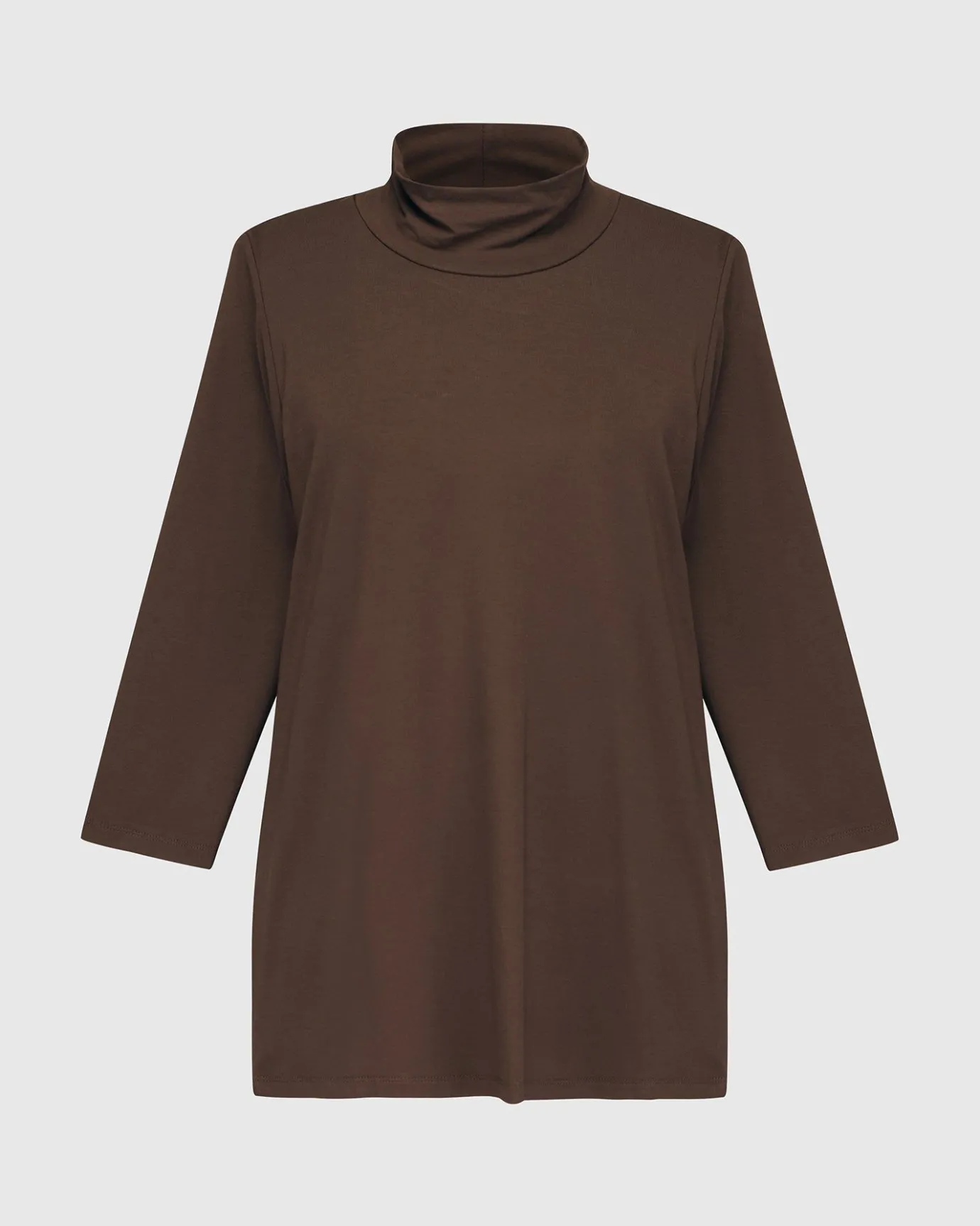 Women Alembika Plus<Essential Mockneck Top, Coffee