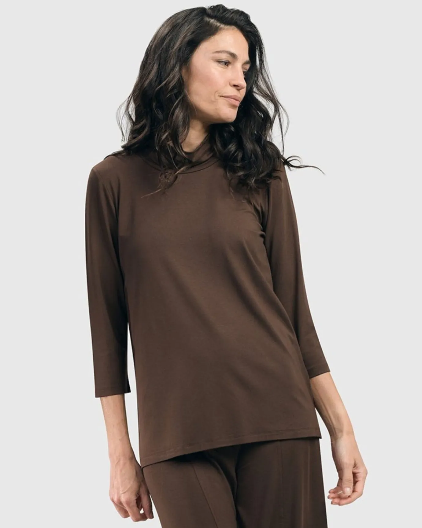 Women Alembika Tops & Tunics<Essential Mockneck Top, Coffee