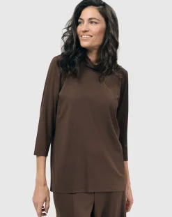 Women Alembika Tops & Tunics<Essential Mockneck Top, Coffee