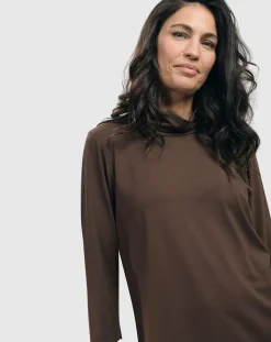 Women Alembika Tops & Tunics<Essential Mockneck Top, Coffee