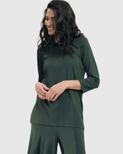 Women Alembika Tops & Tunics<Essential Mockneck Top, Green