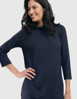 Women Alembika Plus<Essential Mockneck Top, Navy