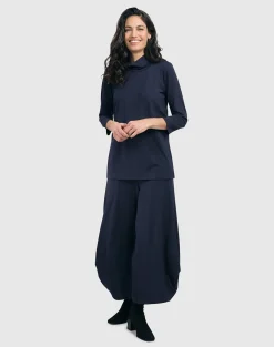 Women Alembika Plus<Essential Mockneck Top, Navy