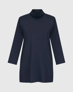 Women Alembika Plus<Essential Mockneck Top, Navy