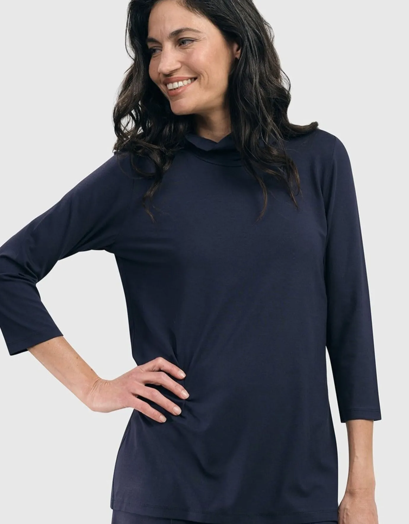 Women Alembika Tops & Tunics<Essential Mockneck Top, Navy