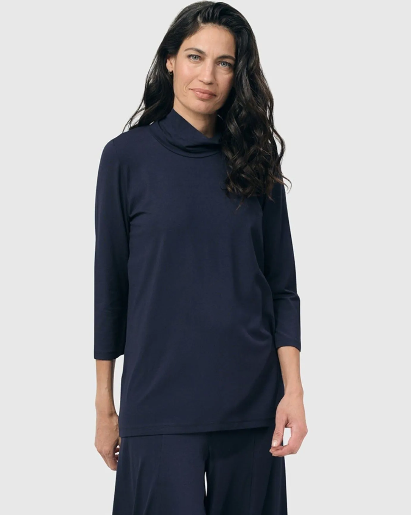 Women Alembika Tops & Tunics<Essential Mockneck Top, Navy