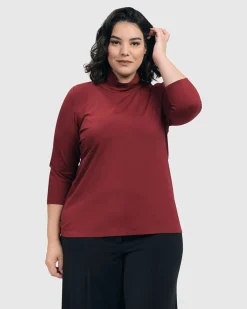 Women Alembika Tops & Tunics<Essential Mockneck Top, Plum