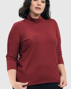 Women Alembika Tops & Tunics<Essential Mockneck Top, Plum