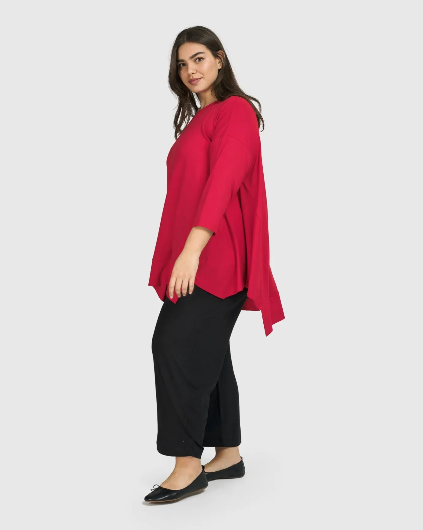 Women Alembika Tops & Tunics<Essential Oversized Trapeze Top, Red Rose