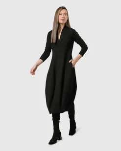 Women Alembika Dresses<Essential Pockets Cocoon Dress, Black