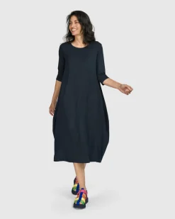 Women Alembika Dresses<Essential Relaxed Midi Dress, Ocean