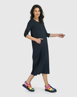 Women Alembika Dresses<Essential Relaxed Midi Dress, Ocean