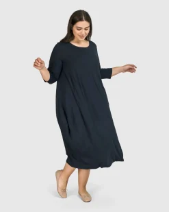 Women Alembika Plus<Essential Relaxed Midi Dress, Ocean