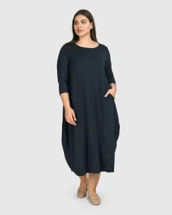 Women Alembika Plus<Essential Relaxed Midi Dress, Ocean