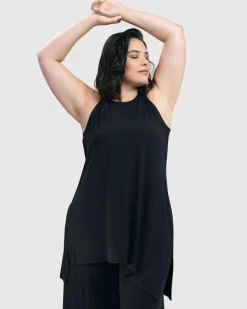 Women Alembika Plus<Essential Sleeveless Tunic Top, Black