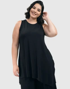 Women Alembika Plus<Essential Sleeveless Tunic Top, Black