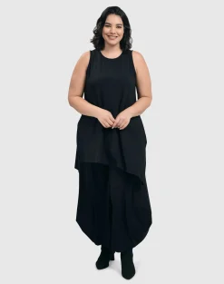 Women Alembika Plus<Essential Sleeveless Tunic Top, Black