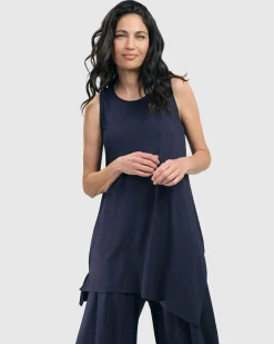 Women Alembika Tops & Tunics<Essential Sleeveless Tunic Top, Navy
