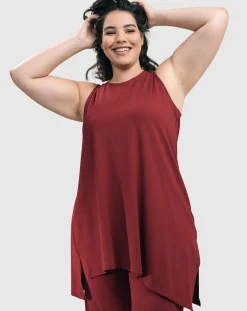 Women Alembika Tops & Tunics<Essential Sleeveless Tunic Top, Plum