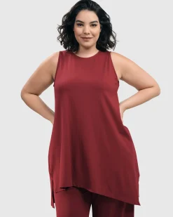 Women Alembika Plus<Essential Sleeveless Tunic Top, Plum