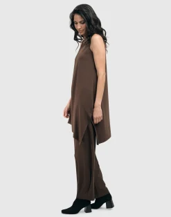 Women Alembika Tops & Tunics<Essential Sleeveless Tunic Top, Coffee