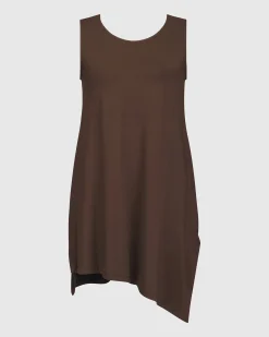 Women Alembika Tops & Tunics<Essential Sleeveless Tunic Top, Coffee