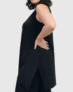 Women Alembika Tops & Tunics<Essential Sleeveless Tunic Top, Black