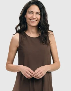 Women Alembika Plus<Essential Sleeveless Tunic Top, Coffee