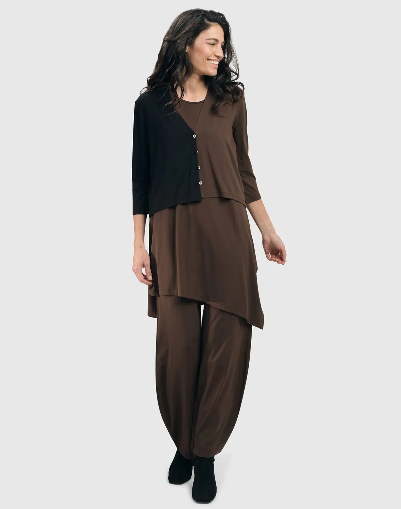 Women Alembika Plus<Essential Sleeveless Tunic Top, Coffee