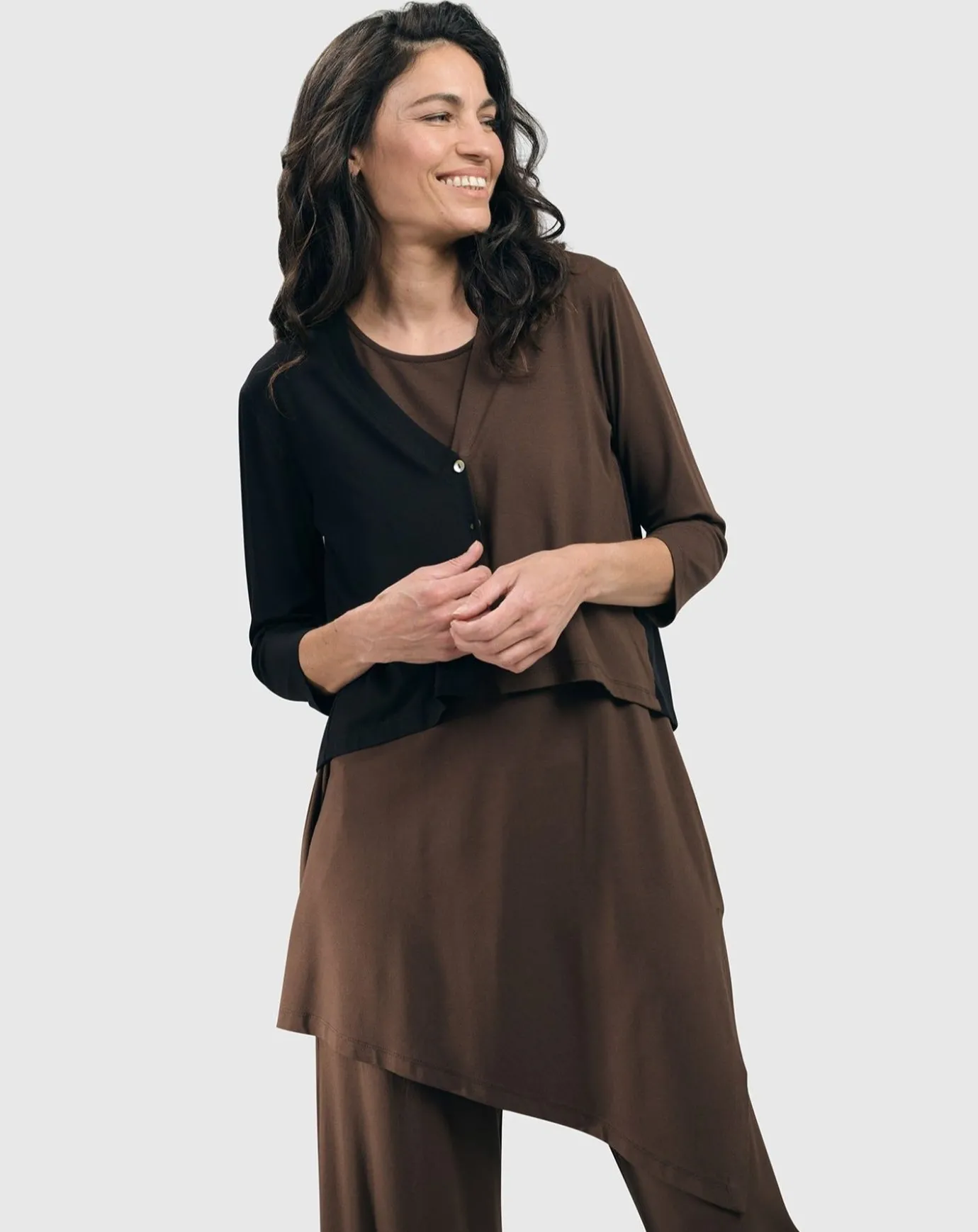 Women Alembika Plus<Essential Sleeveless Tunic Top, Coffee