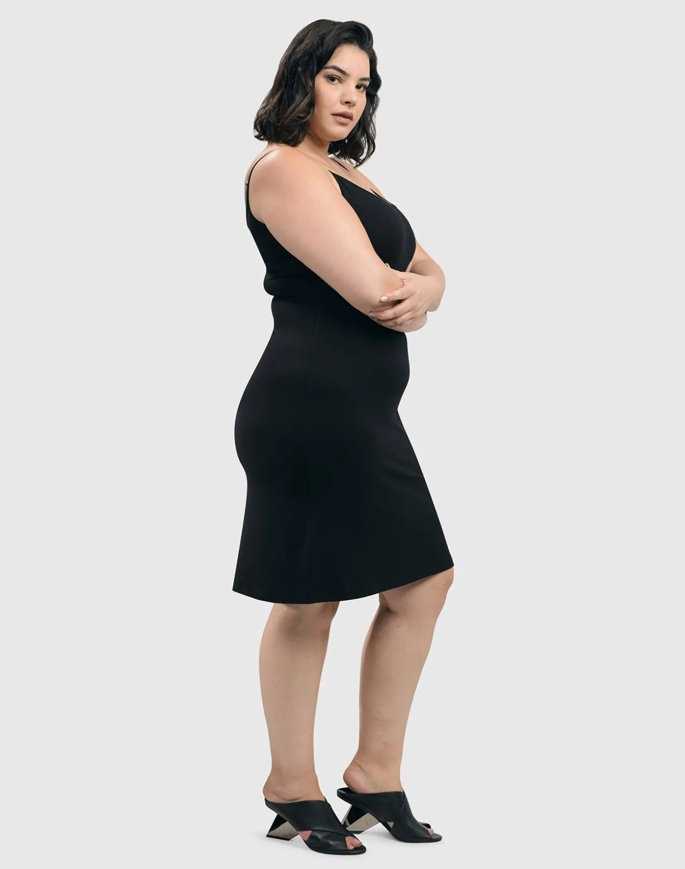 Women Alembika Plus<Essential Slip Dress, Black
