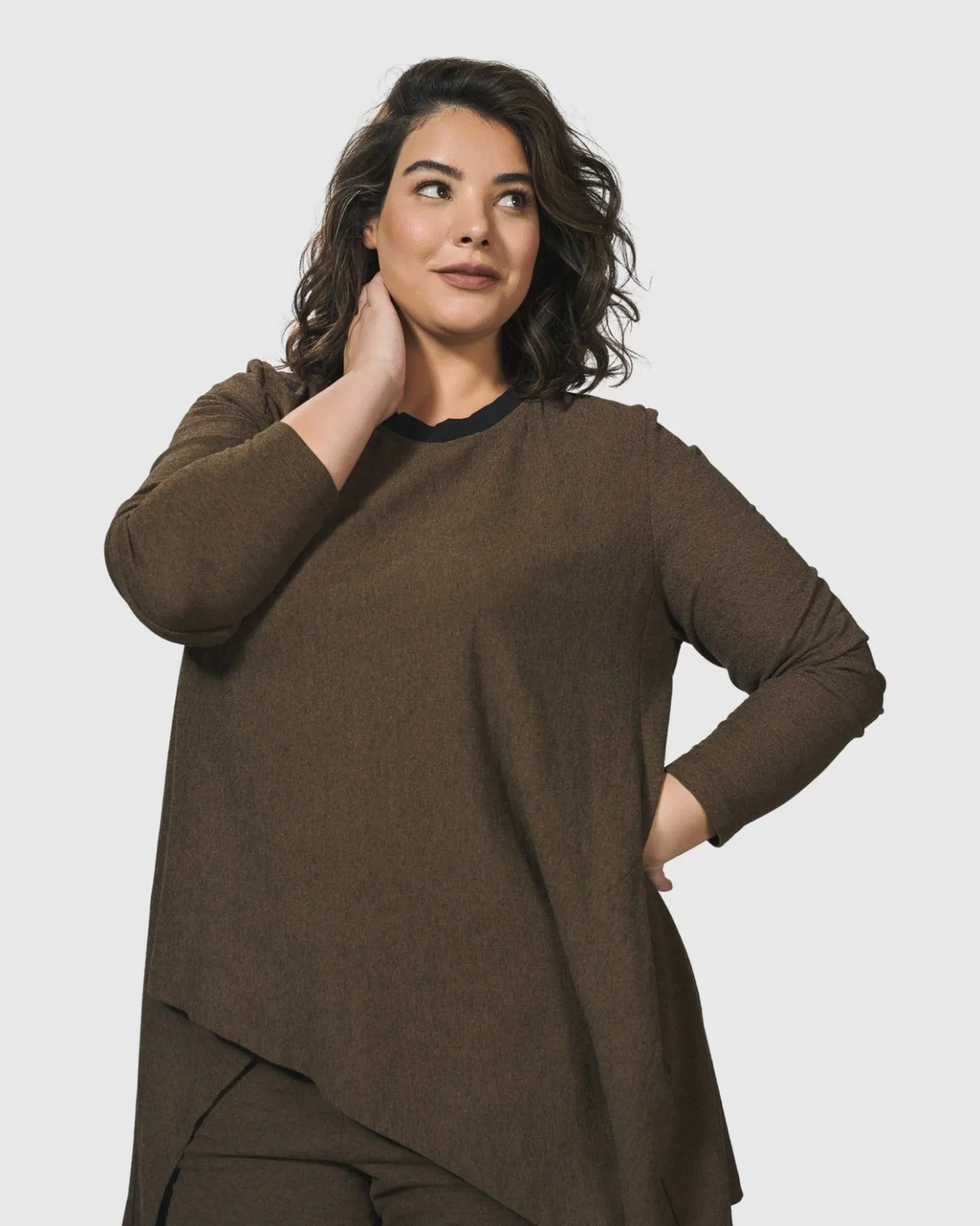Women Alembika Plus<Essential Swing Tunic Top, Brown