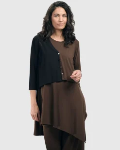 Women Alembika Jackets<Essential 2-Tone Crop Cardigan, Coffee