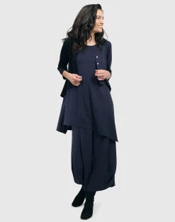 Women Alembika Plus<Essential 2-Tone Crop Cardigan, Navy