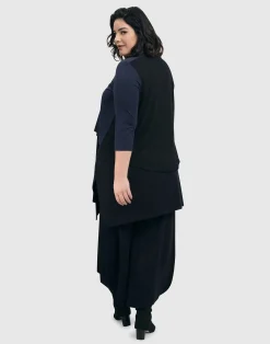 Women Alembika Plus<Essential 2-Tone Crop Cardigan, Navy