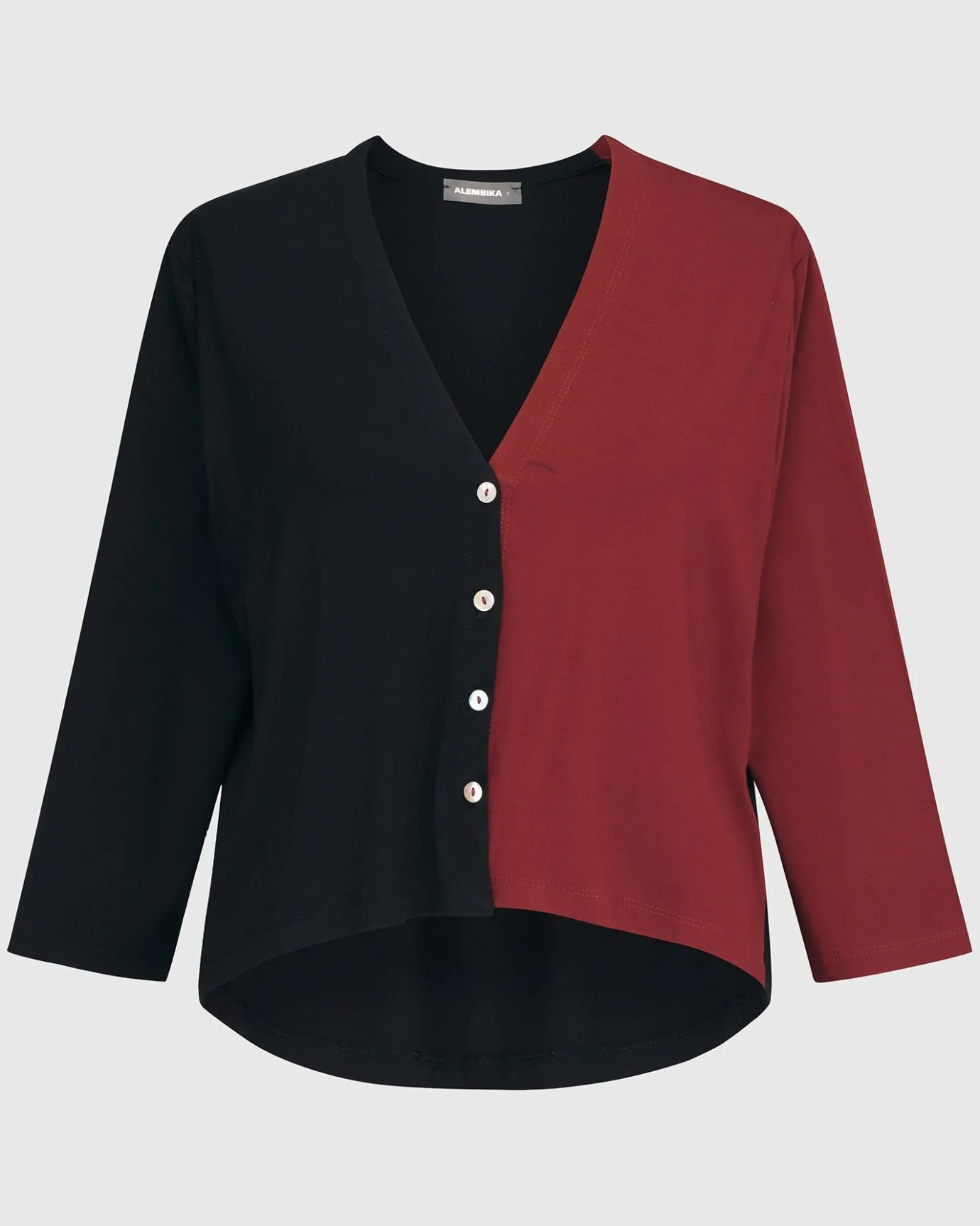 Women Alembika Plus<Essential 2-Tone Crop Cardigan, Plum