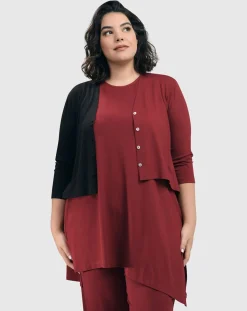 Women Alembika Jackets<Essential 2-Tone Crop Cardigan, Plum