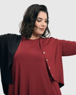Women Alembika Jackets<Essential 2-Tone Crop Cardigan, Plum