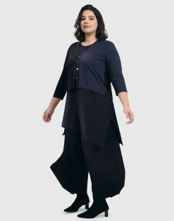Women Alembika Jackets<Essential 2-Tone Crop Cardigan, Navy