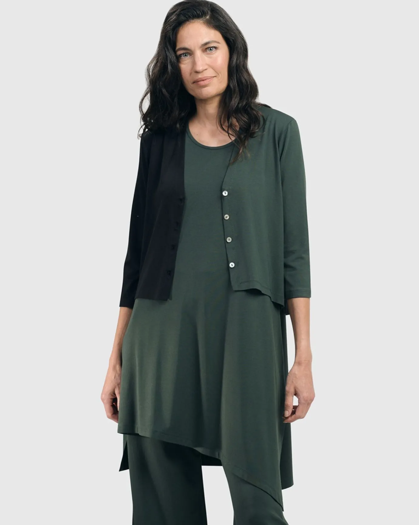 Women Alembika Jackets<Essential 2-Tone Crop Cardigan, Green