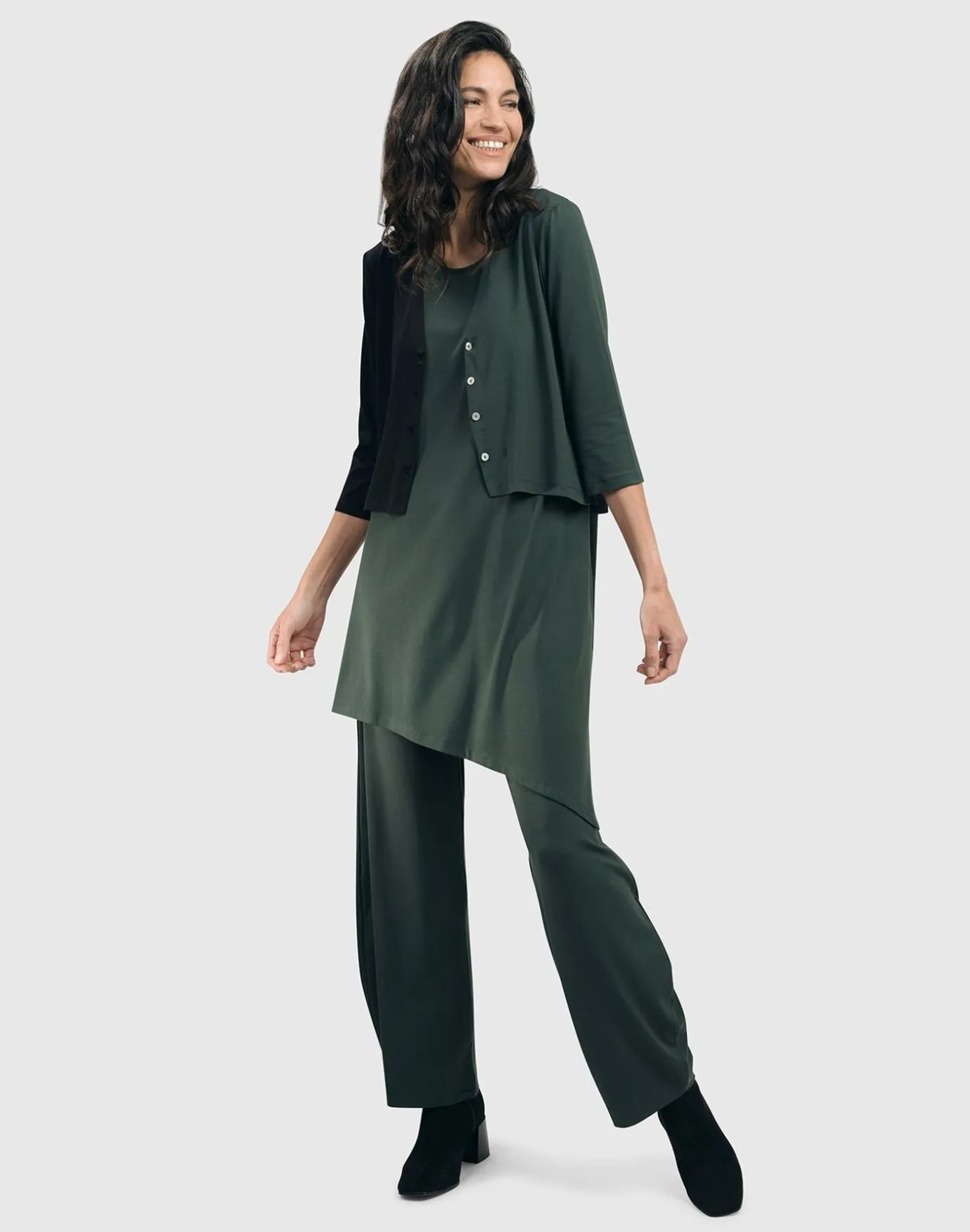 Women Alembika Jackets<Essential 2-Tone Crop Cardigan, Green