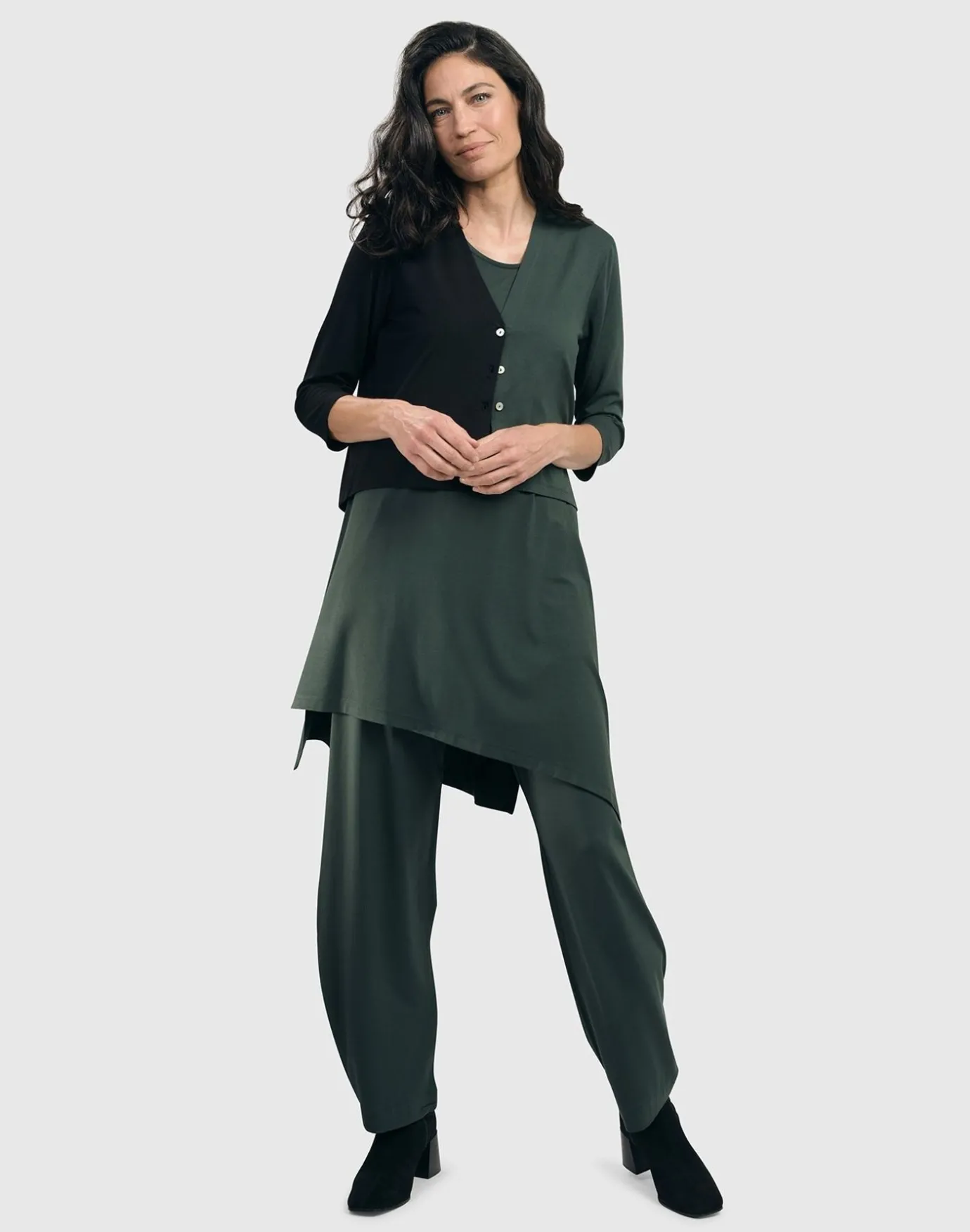 Women Alembika Jackets<Essential 2-Tone Crop Cardigan, Green