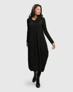 Women Alembika Dresses<Essential Toned Up Midi Dress, Black