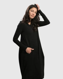 Women Alembika Plus<Essential Toned Up Midi Dress, Black