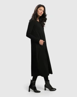 Women Alembika Plus<Essential Toned Up Midi Dress, Black