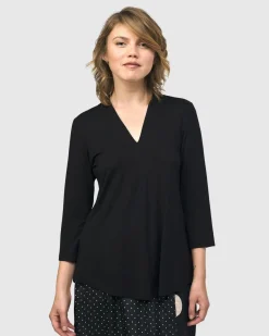 Women Alembika Plus<Essential V-Neck Top, Black