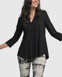 Women Alembika Plus<Essential V-Neck Top, Black